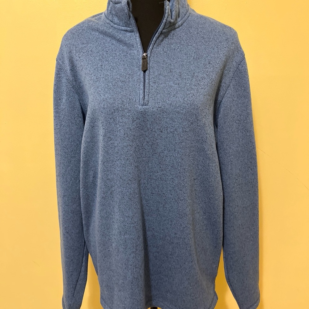 Wrangler Men's Heather Blue Zip-Up Sweater